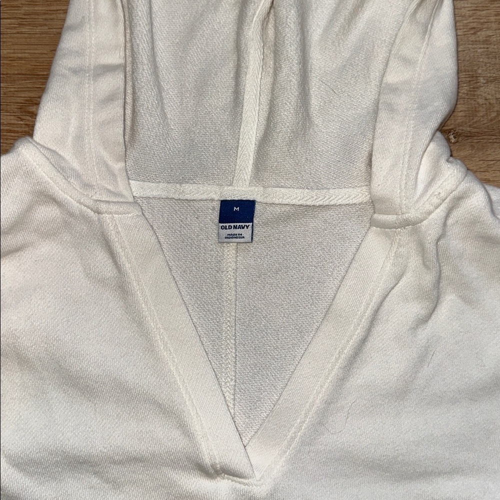Old Navy White Hooded Sweatshirt - Picture 2 of 4